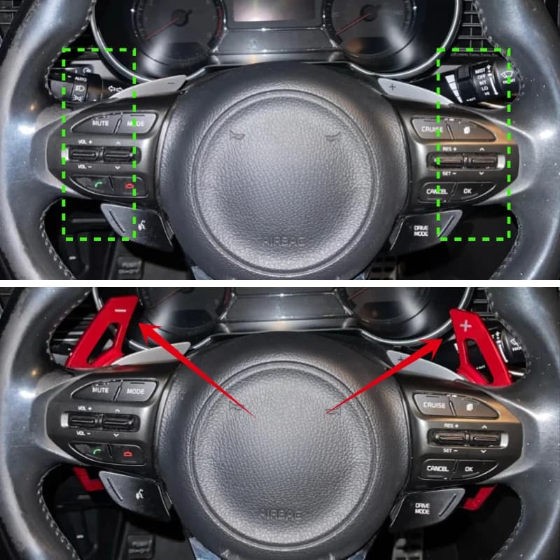 For Kia OPTIMA K5 2014-2015 Aluminum Alloy Car Steering Wheel Shifter Paddle DSG Extension Gear Stickers