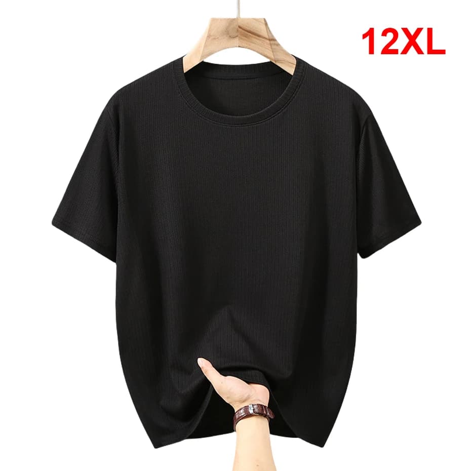 10XL 12XL Plus Size Summer T-shirt Men Short Sleeve T-shirts Fashion Casual Solid Color Tops Tees Male Big Size 12XL Tshirt