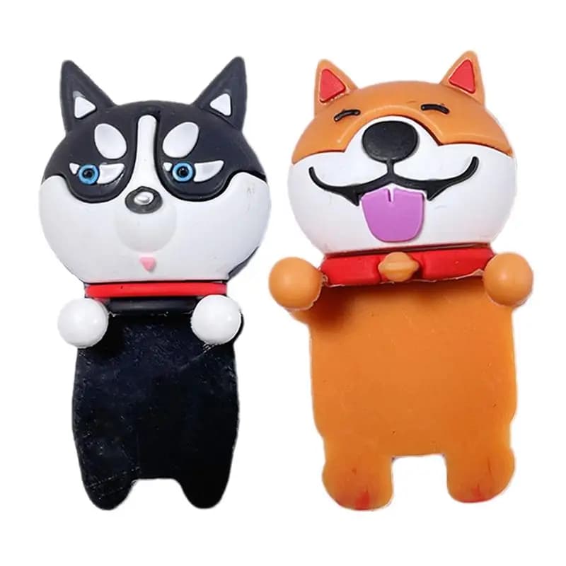 Car Ornament Silicone Lying Dog For Tablet License Plate Decoration Cute Cartoon Multi-functional Car Interior Accessories For