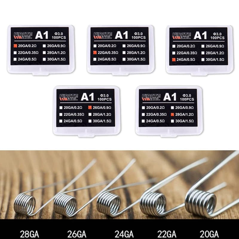 100 Pcs/box High Quality Burning Joss Insence Box Burner Ash Catcher A1 Coil Wire Heating Resistance Premade Coils
