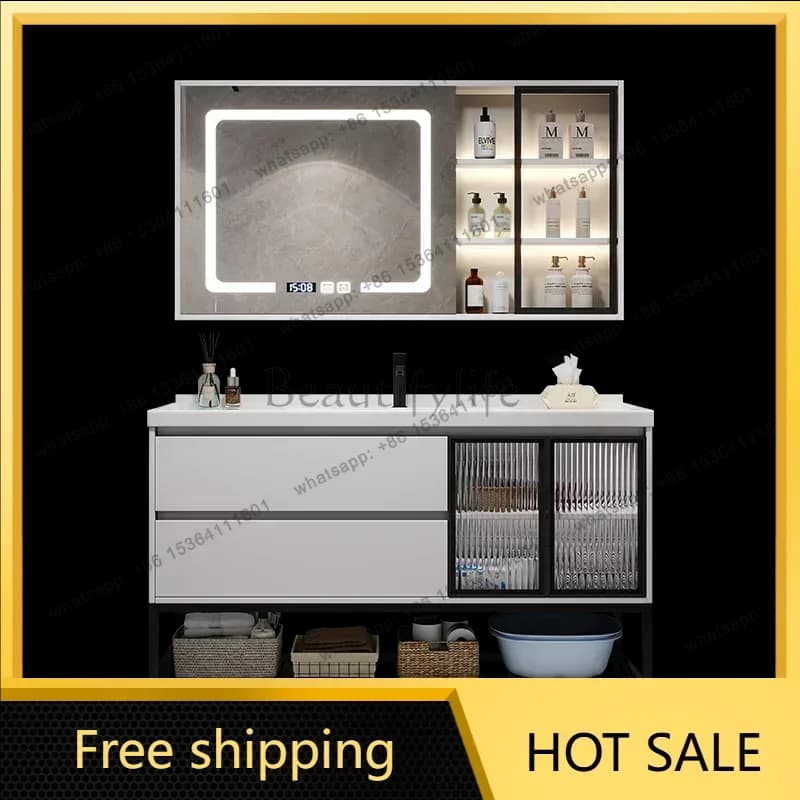 YJ Makeup Sink Bathroom Cabinet Modern Vanity Shelves Makeup Storage Cabinet Jewelry Organizer Luxury Schrank Lounge Furniture