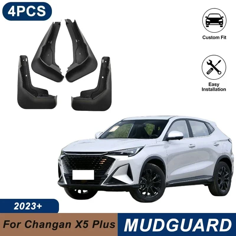 4PCS Car Mud Flaps For Changan X5 Plus 2023+ Waterproof Anti-Splash Fender Mudguards Auto Exterior Accessories