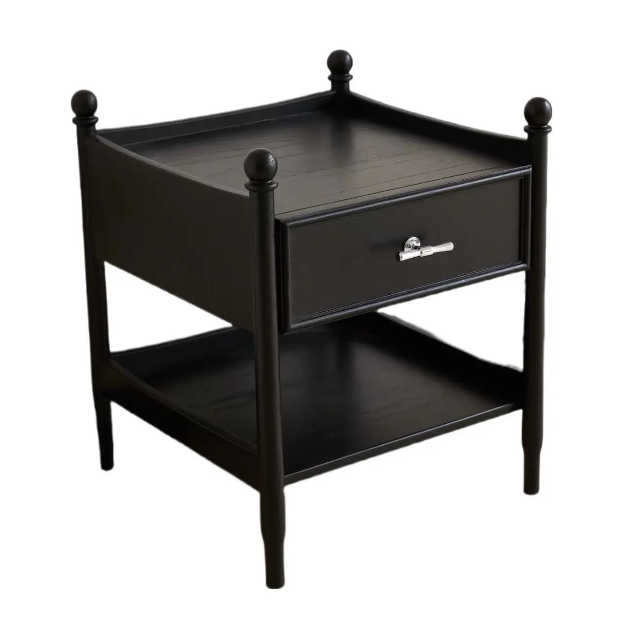 -dd Antique Solid Wood Accent Nightstand Small Simple Modern  New Light Luxury High-end Bedroom Living Room Storage Organization