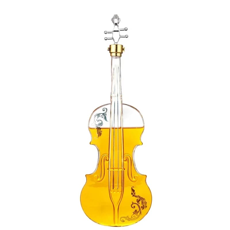 Violin glass sparkling wine bottle, thickened, heat-resistant transparent glass, personalized wine bottle