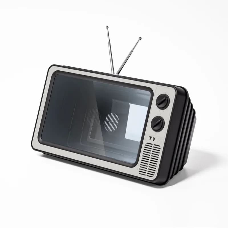 Desktop phone holder, creative retro TV phone screen amplifier
