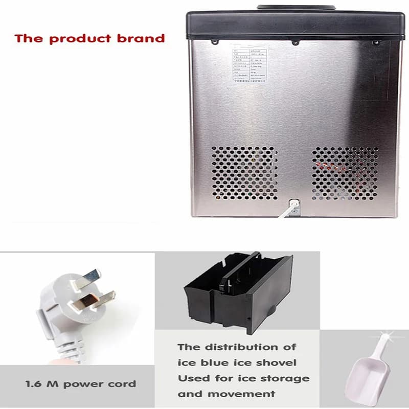Hot Sale Automatic Stainless Steel Round Ice Maker with LCD   Display for Home Office Cabin Bar Use