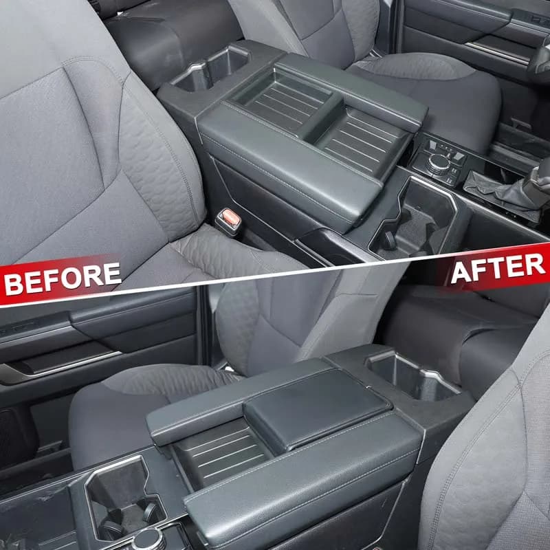 For Toyota Tundra 2022-2026+ leather black car center console armrest box cover car interior protection accessories