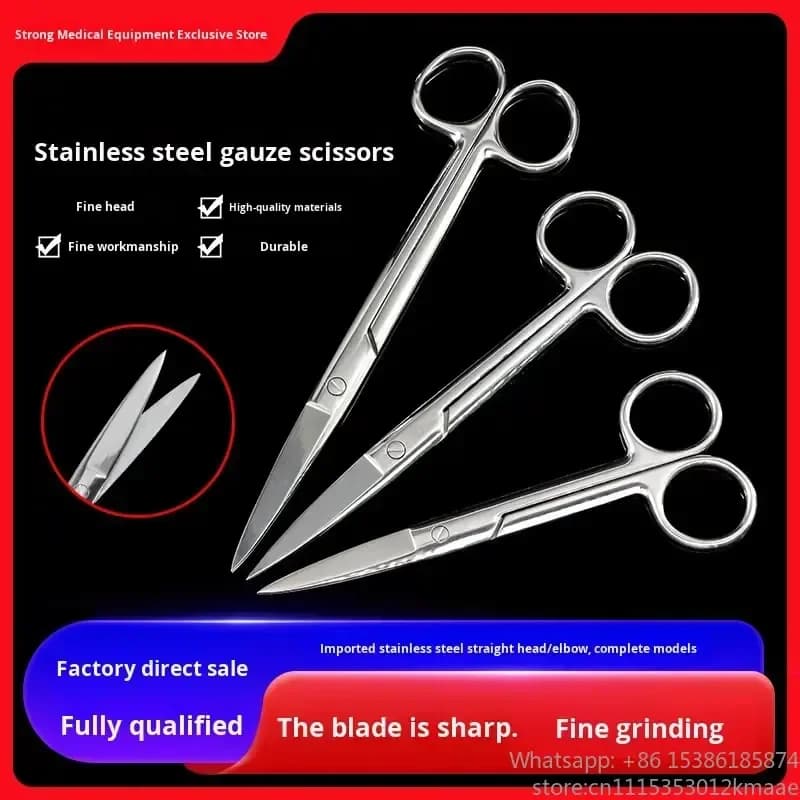 Vequyn Stainless Steel Gauze Bandage Dressing Scissors — Class I Manual Instrument for Medical Use