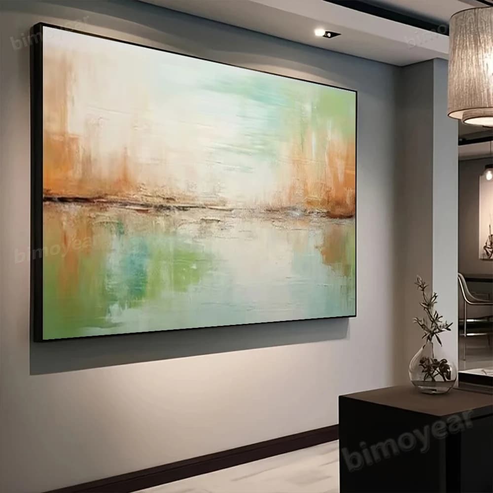 100% Hand Painted Abstract Oil Painting Beautiful lake scenery Wall Art Picture On Canvas Mural For Living Room Home Decor Paint