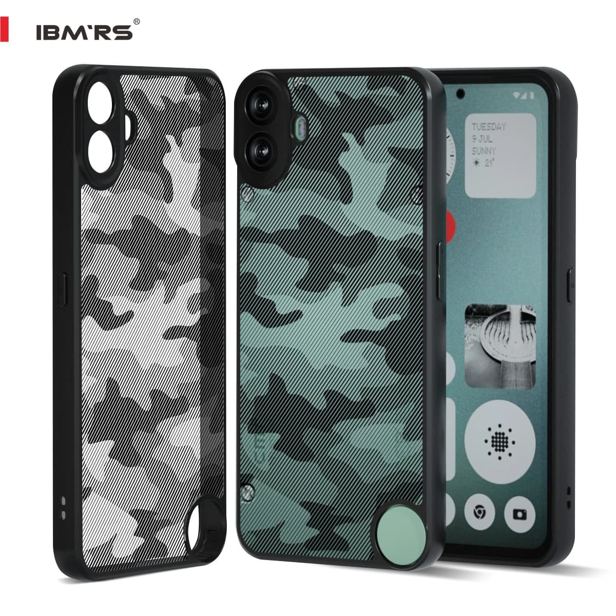 IBMRS for Nothing CMF Phone 1 Case Accossories with Full Camera Len Protector Durable Shockproof practical Cellphone Cover camo