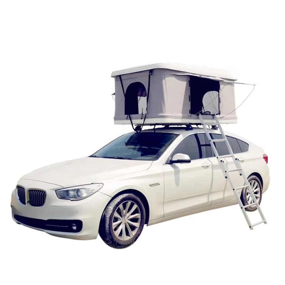 Hard Shell Rooftop Camping Tent for Pickup Truck, Foldable Overland Roof Top Camper with Ladder, Extreme Weather Car Roof Tent