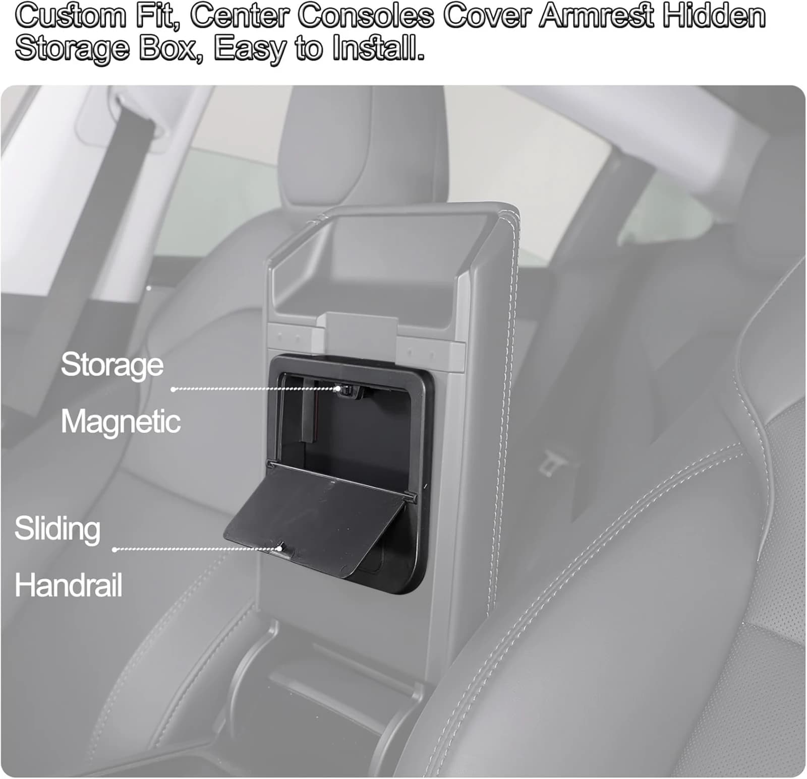 for Tesla Model 3 Highland 2023 2024 2025 2026 Center Console Armrest Storage Box Hidden Organizer Tray Car Interior Accessories