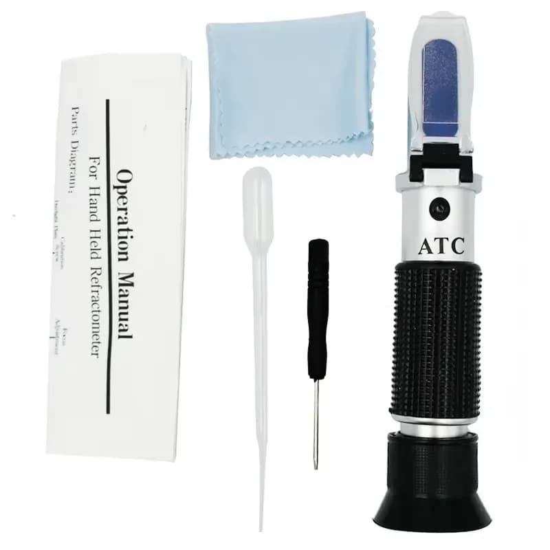 RHW-80VATC Handheld Car Alcohol Brix 0-80% Refractometer ATC Beer Whiskey Wine Brewing 1% Accuracy 1 Year Warranty OEM