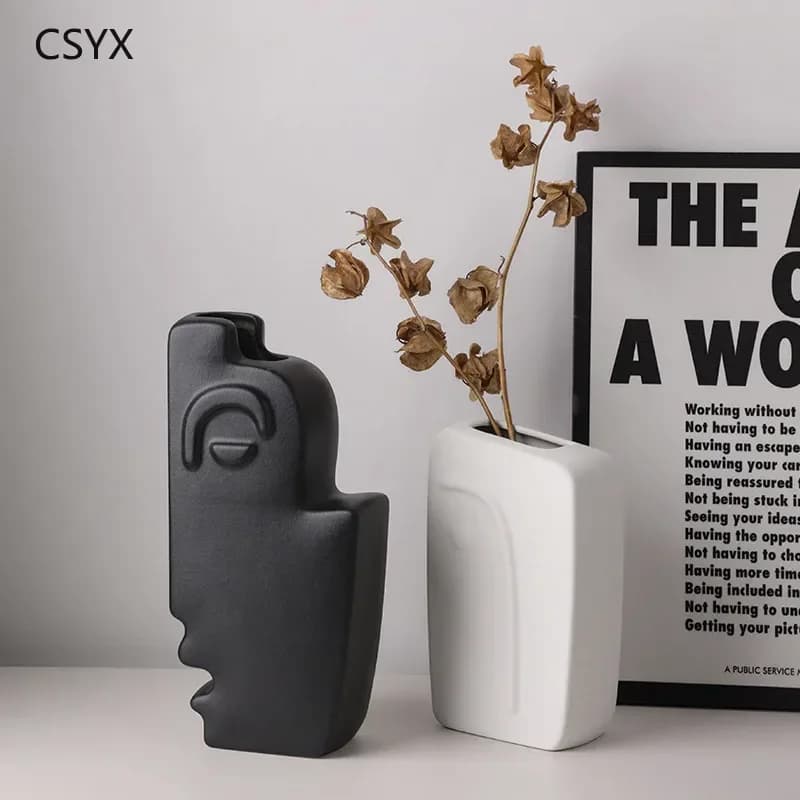 Jingdezhen Ceramic Vase High-end Home Decoration Ins Wabi Sabi Living Room Flower Arrangement Cross-border Flower Device