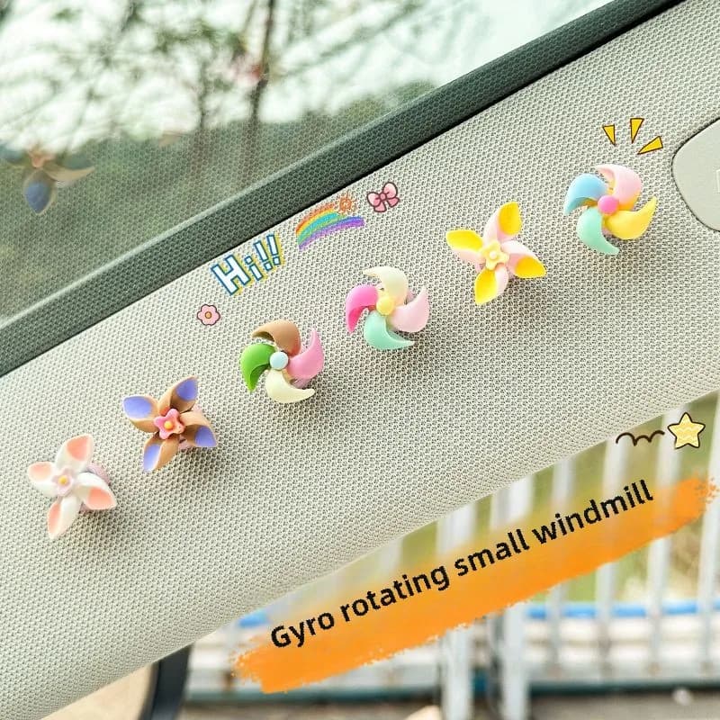 New car-mounted windmill rotating gyro creative decoration ornament ornament center console lady in car