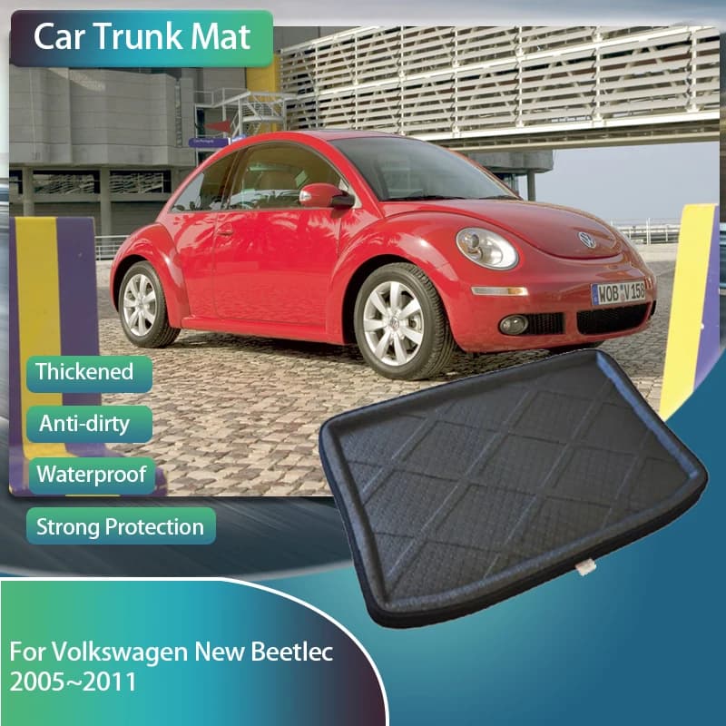 Car Trunk Storage Pads For Volkswagen VW New Beetle 2005~2011 Anti-dirty Mats Boot Tray Carpet Mud Cargo Covers Auto Accessories