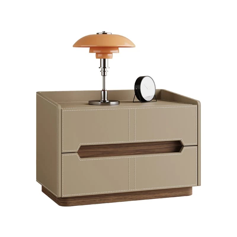 Trendy Storage Nightstand Luxury Leather Nordic Italian Bedside Table Simple Aesthetic Mesa De Cabeceira Bedroom Furniture