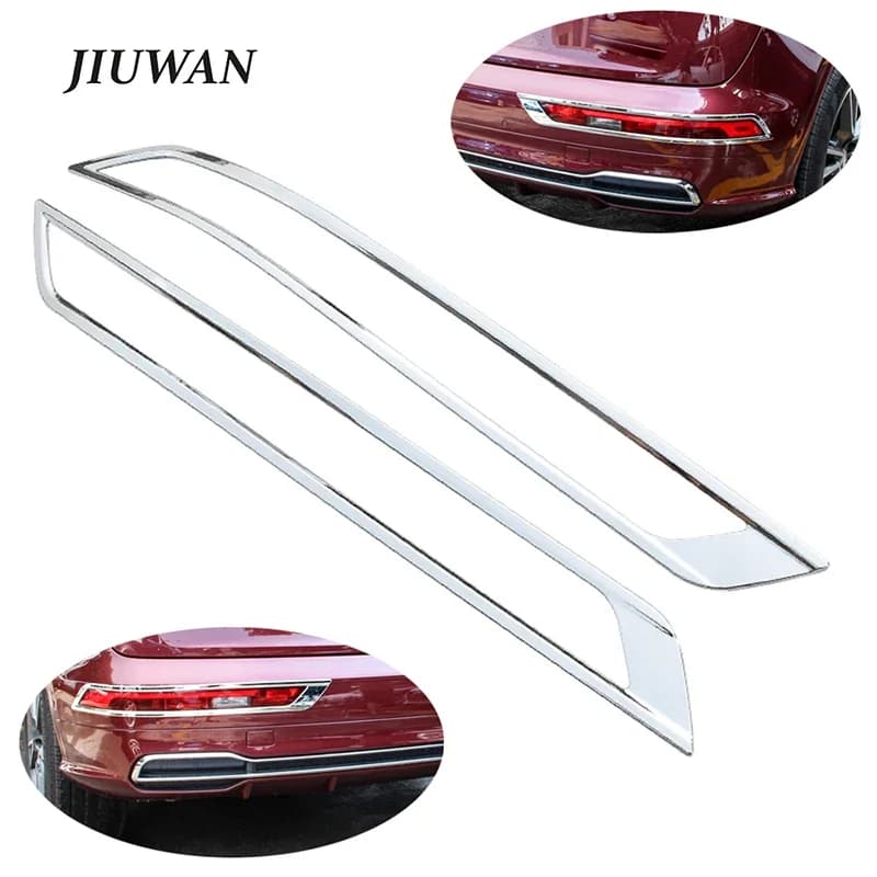 One Pair Car ABS Silvery Left & Right Rear Fog Lights Frame Cover Protection Decoration Strips For Audi Q5 2017 2018 2019 2020
