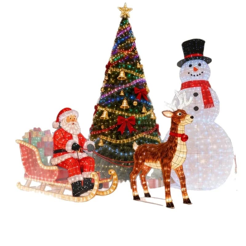 Outdoor waterproof luminous Christmas Christmas, pull car snowman landscape modeling