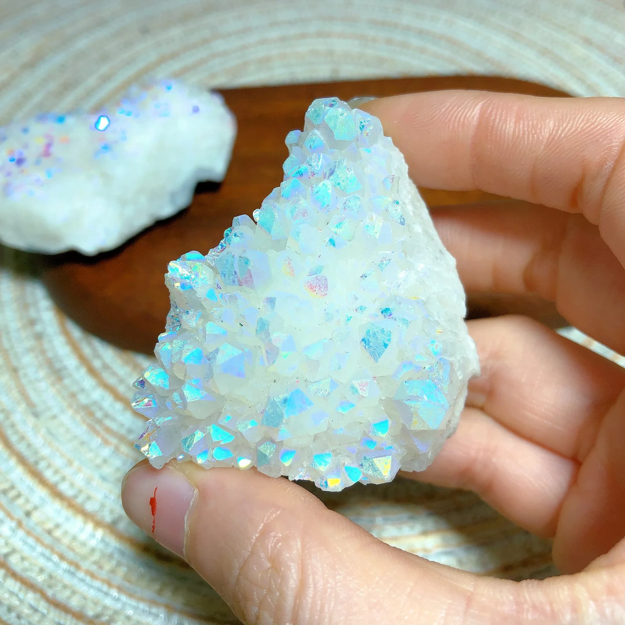 Natural Crystals Aura Clear Quartz Cluster Raw Stone Specimen Flashy Reiki Rainbow Home Decorations Mineral Energy Gift