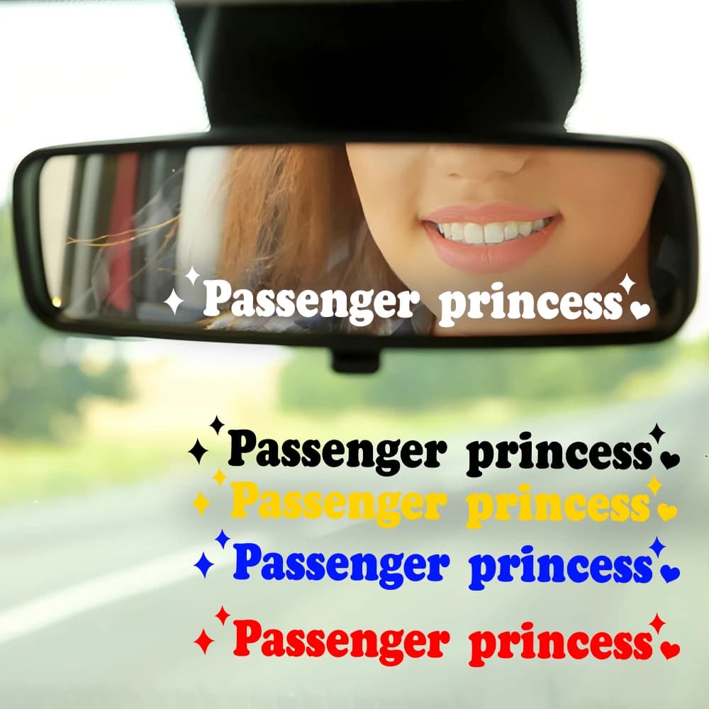 2pcs Passenger Princess Car Stickers Funny Creative Rearview Mirror Decals Car Body Vinyl Decoration Humorous Auto Accessories