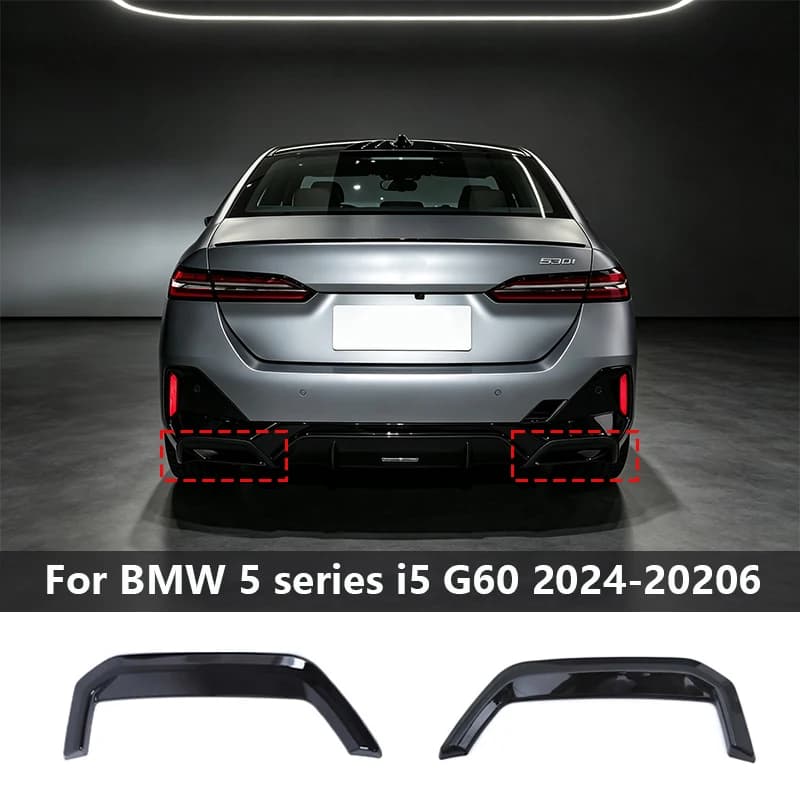 ABS Gloss Black For BMW 5 Series i5 G60 2024 -2025 Car Tail Rear Bumper Side Lip Trim Strip Exterior Accessories