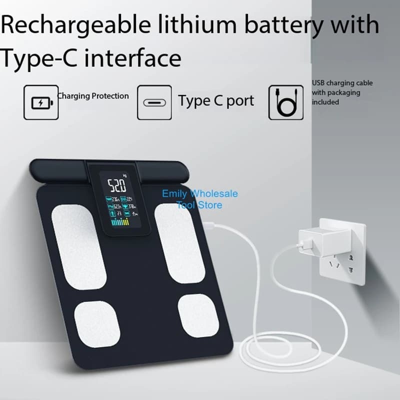 Color Screen, 8-Electrode Body Fat Scale, Smart Digital Scale with Bluetooth Connection to App