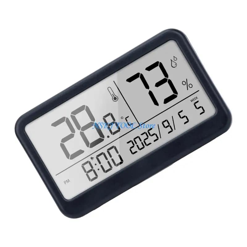 L8RC Dampness Temperature Moisture Monitor with Clock Calendar Screen for Indoor