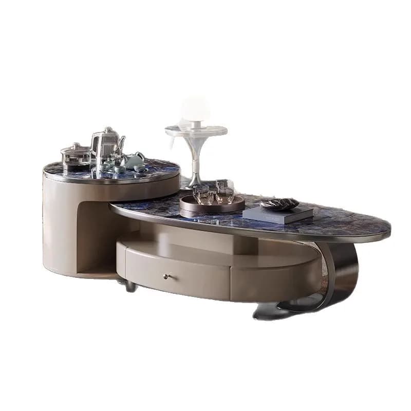 LMM modern living room rock slab tea home high-end multi-functional movable balcony tea cart
