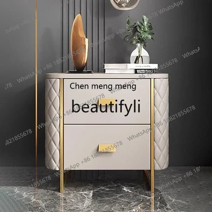 G  Bedside table Nordic Italian locker Bedroom solid wood liht luxury creative small locker