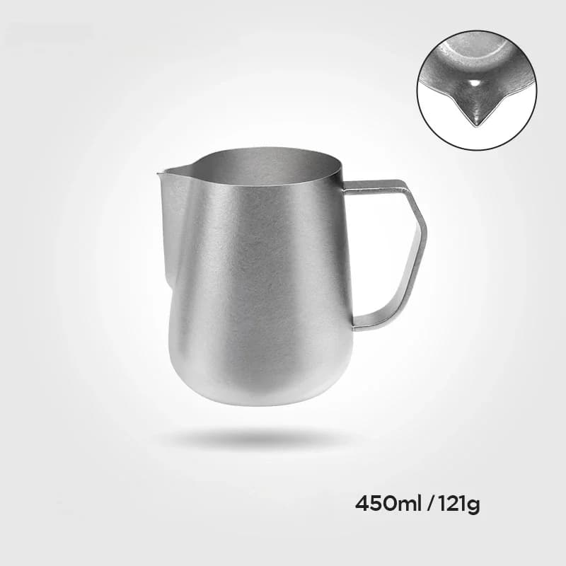 Pure titanium latte cup handmade latte professional coffee Italian latte tank pointed mouth milk foam tank