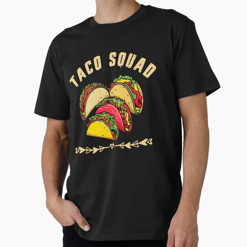 Mexican Street Food Tacos Graphic T Shirt 0915 Unisex Short Sleeve Funny Tee Taco Tuesday Cinco De Mayo Casual Streetwear Tops