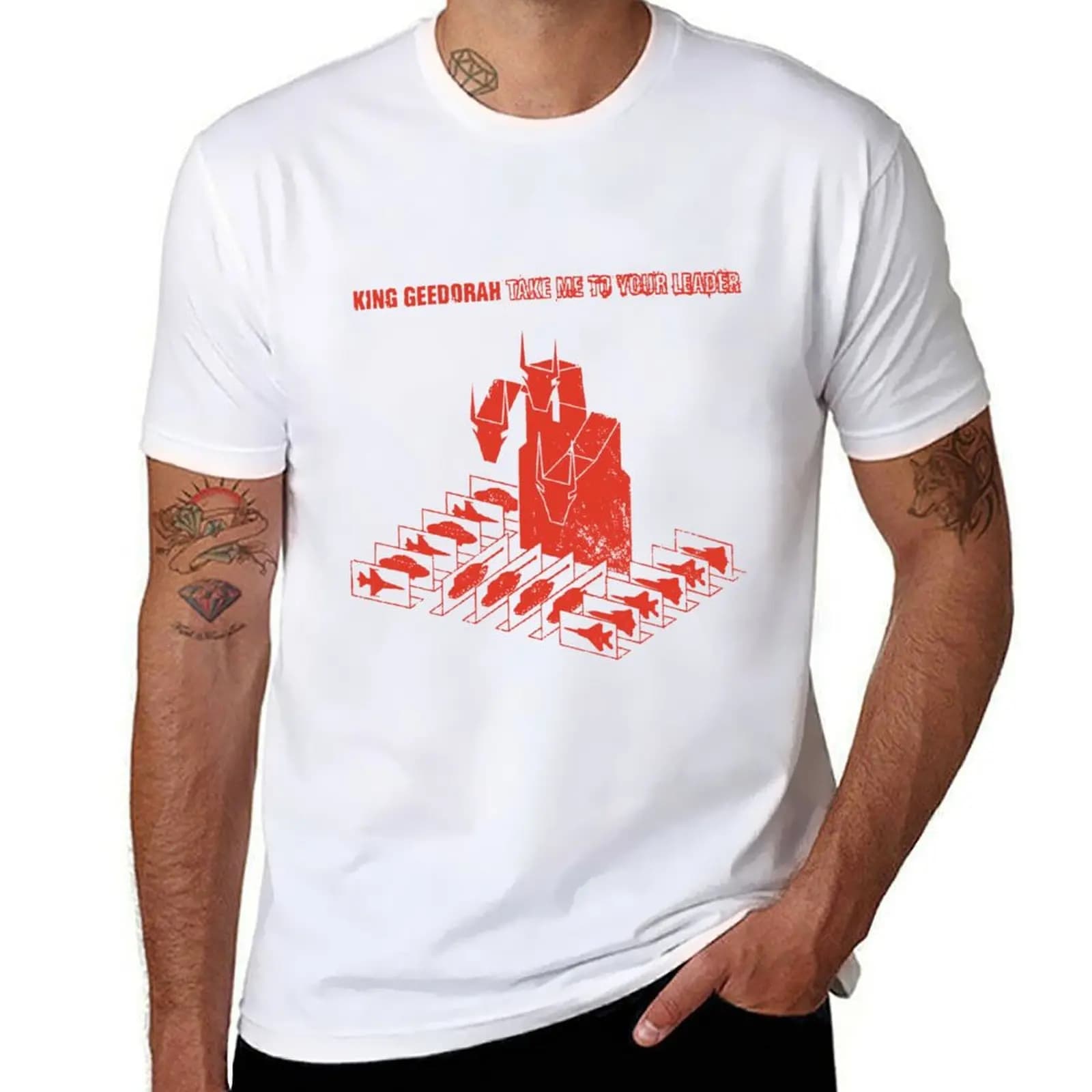 king geedorah take me to your leader (red) T-Shirt Aesthetic clothing blanks cute tops mens t shirts