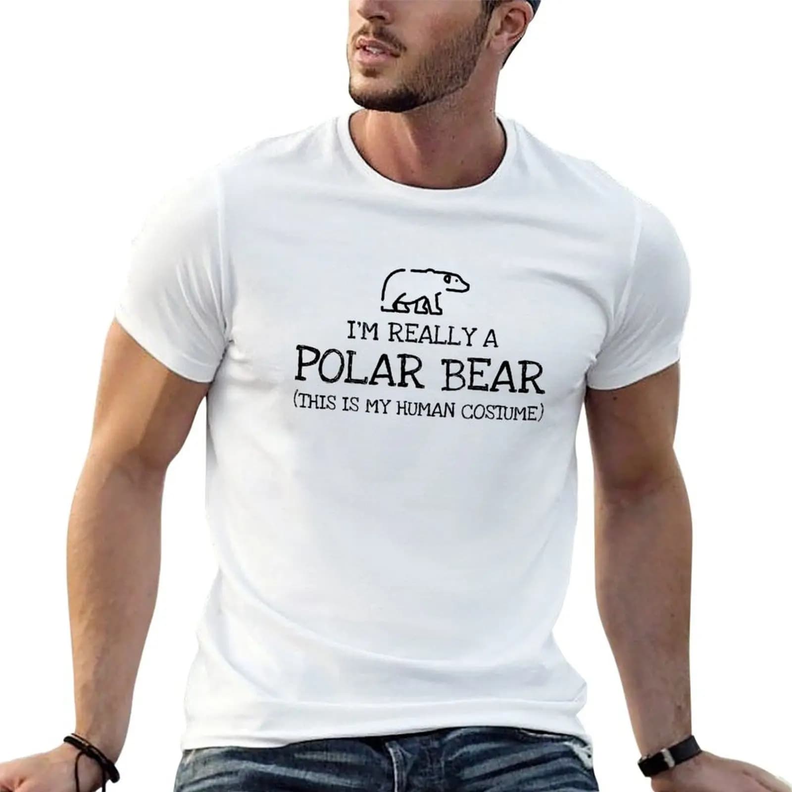 Im Really A Polar Bear This Is My Human Costum T-Shirt graphic t shirt vintage customs design your own clothes for men