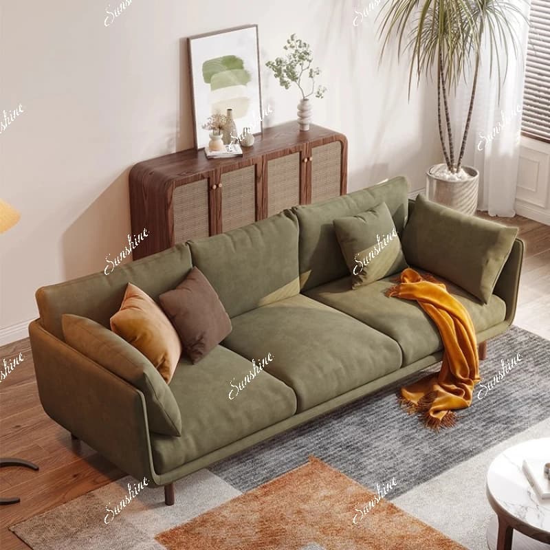 Furniture technology cloth sofa small apartment Nordic, retro cream style simple modern living room
