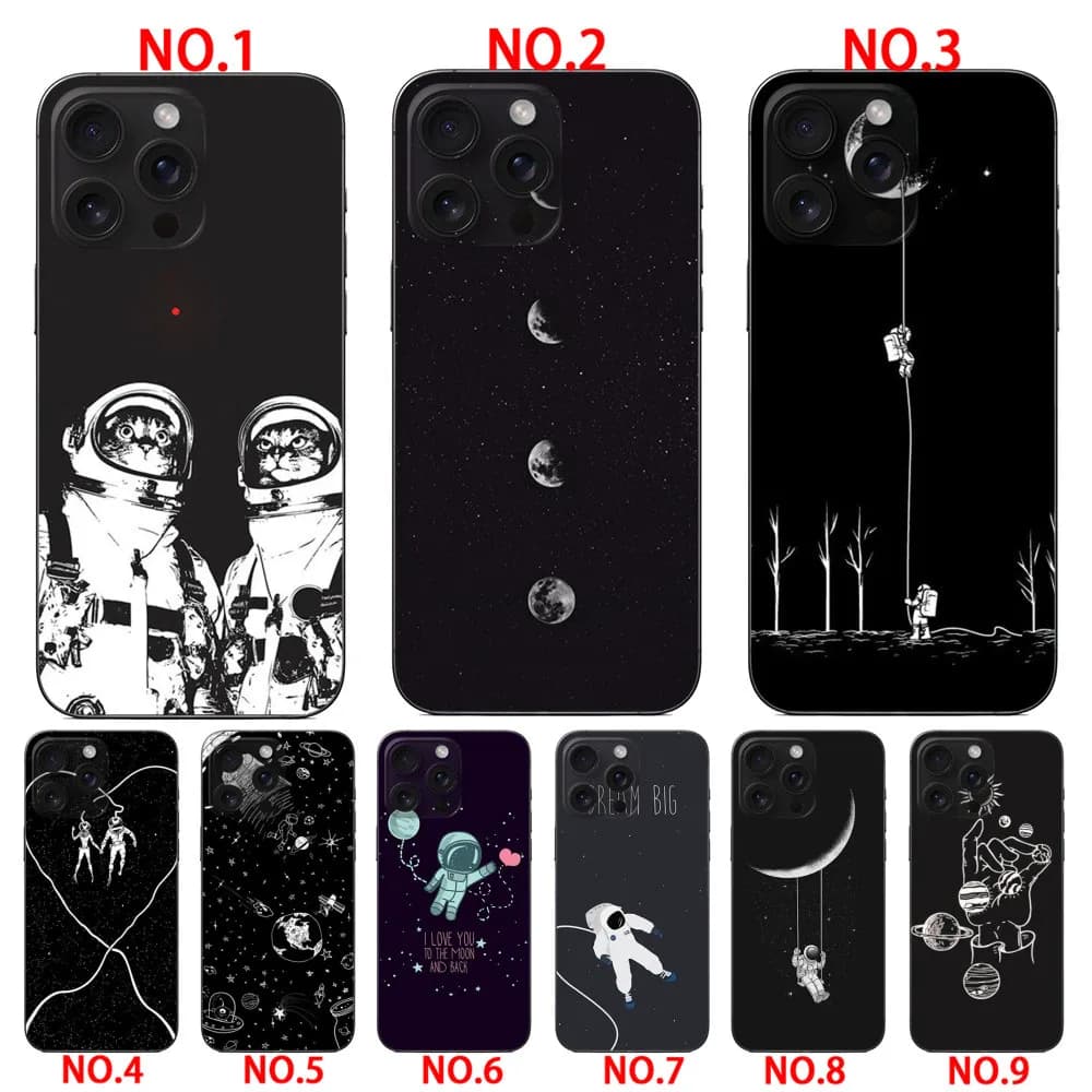 Black starship phone cover  for iPhone 12 Pro 12 Pro Max 13 13 Mini 13 Pro 13 Pro Max