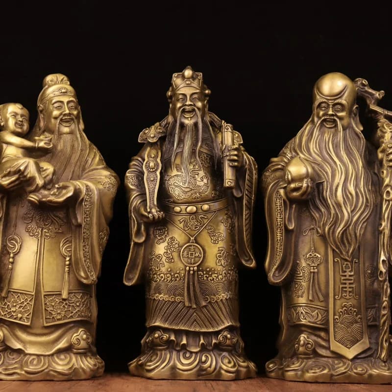 Brass , , Ornaments, Copper Fortune, Prosperity, and Longevity Stars, Home Decor, Creative Gift f