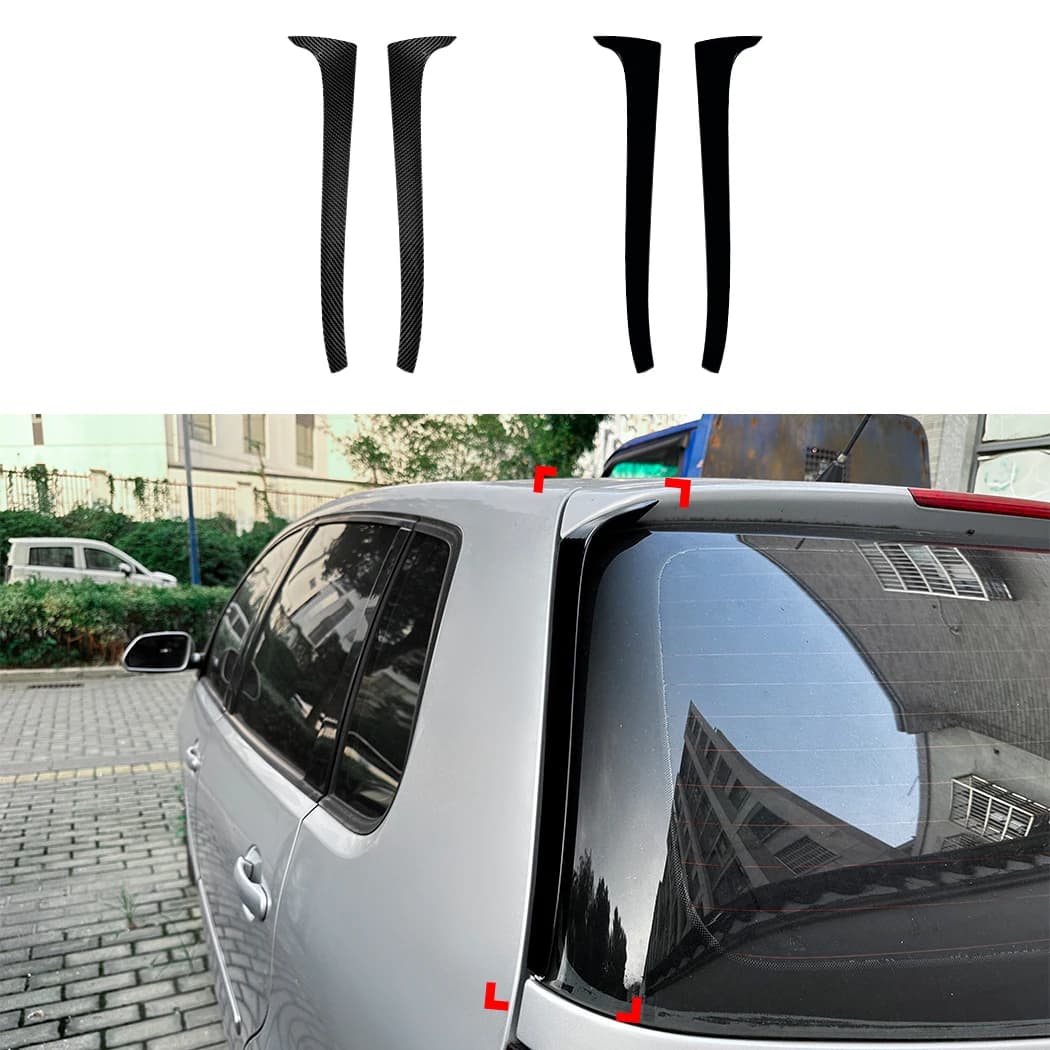 1 pair Car Rear Window Side Splitter Trunk Diffuser Canards Spoiler ABS For VW Polo 9N 2001-2009 Auto Spoilers Accessories