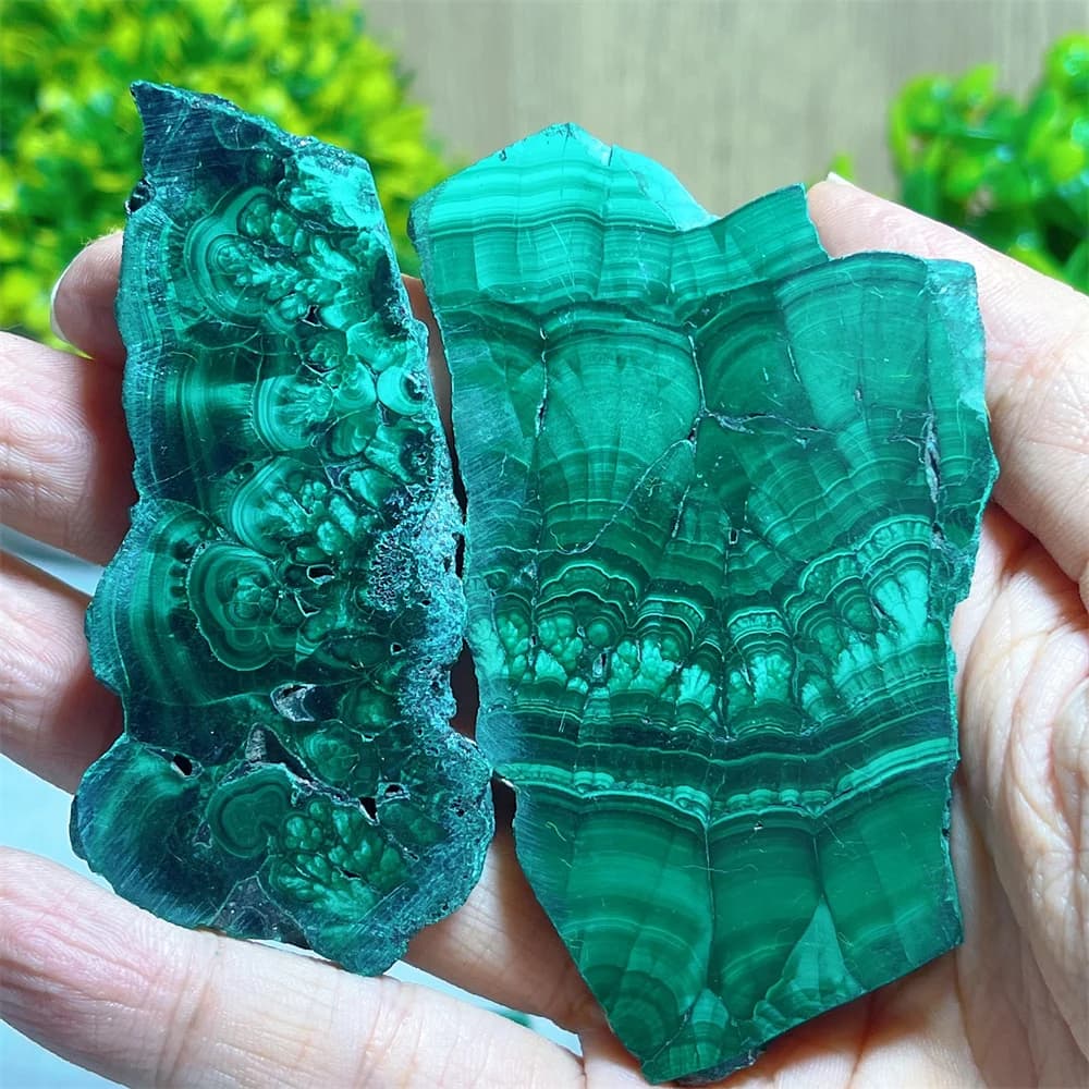 Crystal Natural Green Malachite Slab Gemstone Quartz Stone Mineral Decoration Reiki Feng Shui Ornaments Home Room Gift Energy