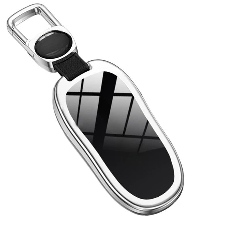 Premium Aluminum Alloy Key Cover Case for Tesla Model 3/Model Y/Model X/Model Y/Card Key - Protective Shell Key Bag Chain