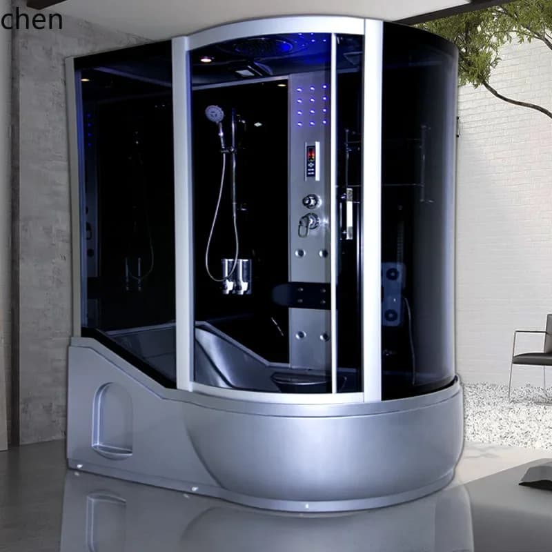 integral shower room, bathroom bath integrated household glass door steam bath room with bathtub