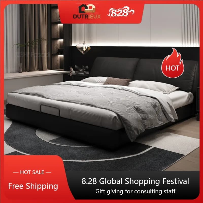 House Queen Size Bed Frames Black Designs Nordic Luxury Modern Bed Frames Bedroom Double Letto Matrimoniale Home Furniture