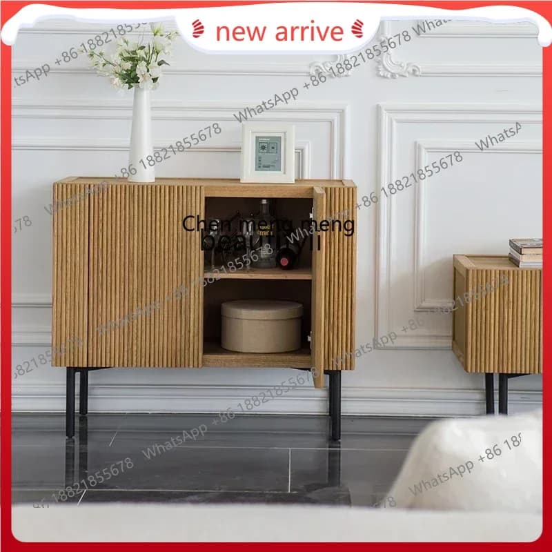 SS new style ss7486 Italian light luxury double door dining side cabinet art, log retro organ pleated restaurant, storage locker