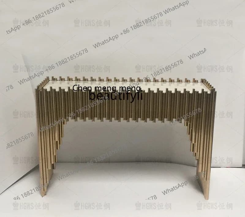 B178 Light luxury simple art Xuanguantai metal splicing, designer creative foyer table model room decoration2936