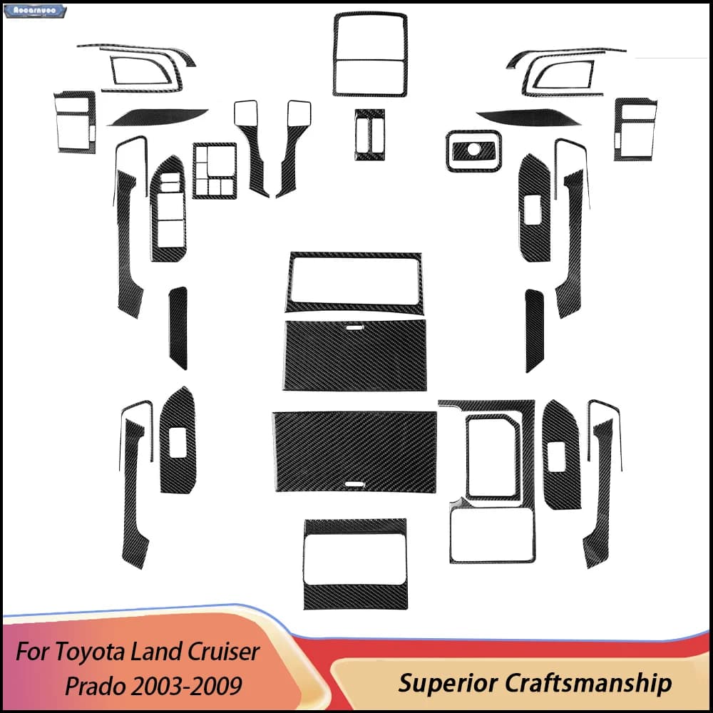 For Toyota Land Cruiser Prado 2003-2009 Carbon Fiber Car Stickers Car Interior Decorative Accessories