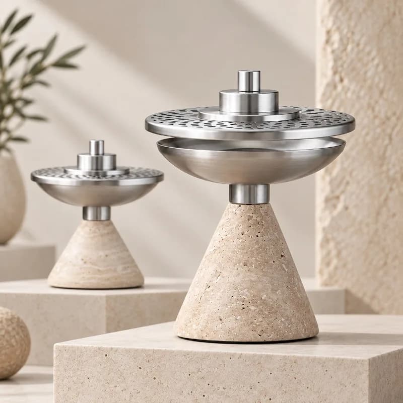 Marble Metal Incense Burner Home Decor Ornament Sandalwood Agarwood Incense Plate Tabletop Decoration Cross-border