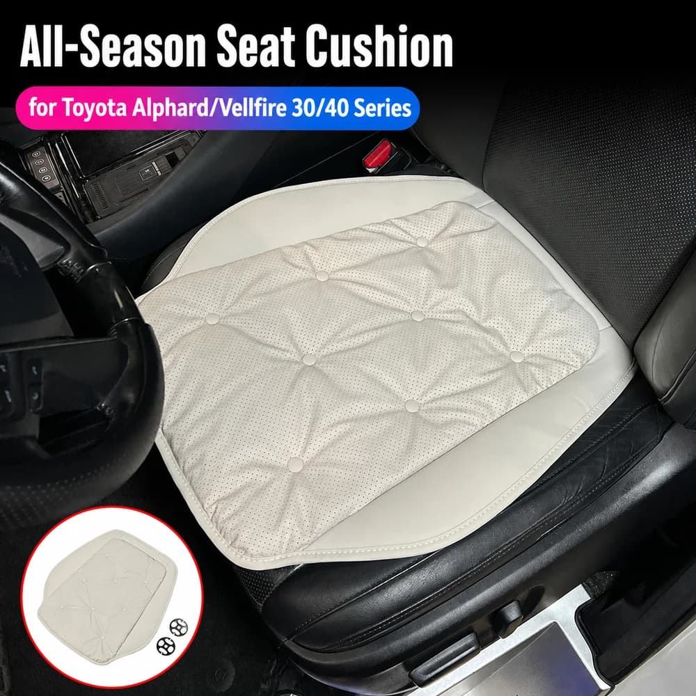 Car Seats Cushion protector for Toyota Alphard Vellfire 30 40 Series Interior Accessories PU Comfort Pad with Buckle Single Unit