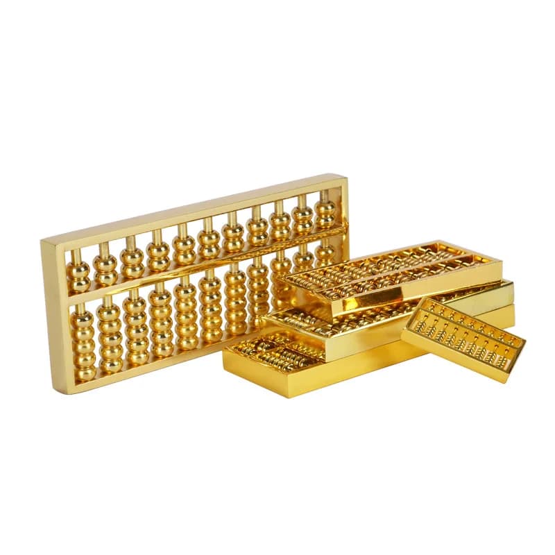 Brass Abacus Gold-Plated Abacus Solid Ruyi Abacus Ornament Keychain Pendant Craft