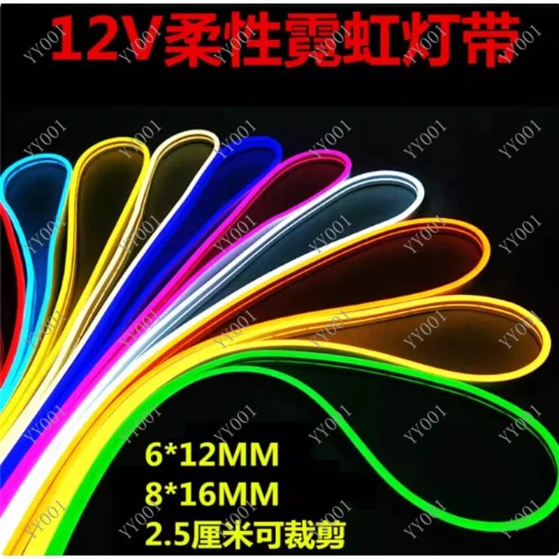 6 * 12MM 1m 12V LED Neon Rope Light Waterproof Outdoor Flexible Strip for KTV & Advertising Decoration