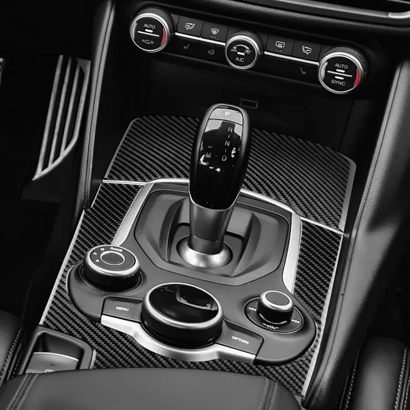 For Alfa Romeo Giulia Stelvio 2017-2019 Car Center Console Gear Shift Storage Box Panel Decoration Sticker Trim Car Accessories
